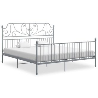vidaXL Estructura De Cama Sin Colch&oacute;n Metal Gris 180x200 Cm Vidaxl