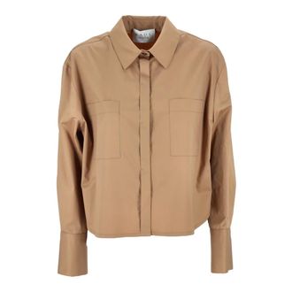 Kaos Kaos, Overhemden, Dames, Beige, S, Stijlvolle Shirt in Kleur 1083