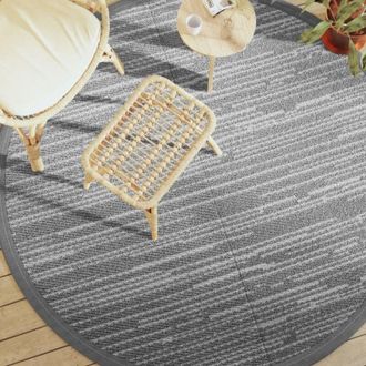 vidaXL Outdoor Carpet arakil Grey Ø200 cm pp Vidaxl