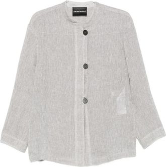 Emporio Armani Overhemd met Lange Mouwen en Knoopsluiting - Dames - Overhemden - Grijs - S - Overhemden
