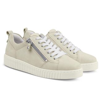 LaShoe Damen Sneaker Retro mit Zipper Hellgrau 36