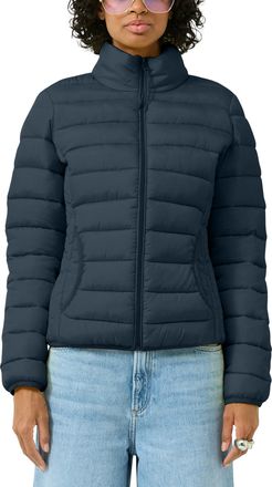 QS by s.Oliver Steppjacke QS, Damen, Gr. XL (42), blau, Steppware, Obermaterial: 100% Polyester. Futter: 100% Polyester, unifarben, normal h&uuml;ftbedeckend, Rundhals, e
