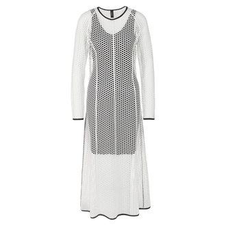 Marc Cain Kleedjes, Dames, Wit, L, Leer, Netjurk met biesdetail