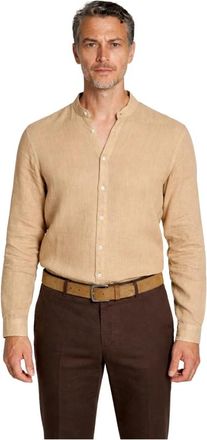 Mason's Porto Shirt - Heren - Casual Overhemden - Beige - M - Linnen - Overhemden