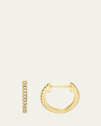 Zoe Lev Jewelry 14K Gold 0.08ct Diamond Huggie Earrings