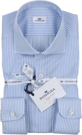 Sonrisa Light Blue Striped Cotton Shirt