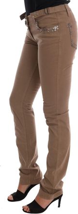 Costume National Womens Beige Cotton Stretch Slim Fit Jeans Clothing