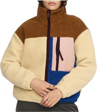 Selfhood Block Teddy Fleecejacke f&uuml;r Damen | beige