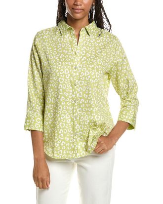 Foxcroft Margie 3/4-Sleeve Cheetah Shirt
