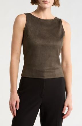 Renee C Faux Suede Sleeveless Top in Olive at Nordstrom Rack, Size X-Small
