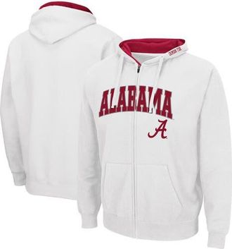 Colosseum Mens Colosseum White Alabama Crimson Tide Arch & Logo 3.0 Full-Zip Hoodie at Nordstrom, Size Medium