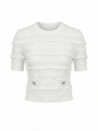 Self Portrait Pointelle Knit Top