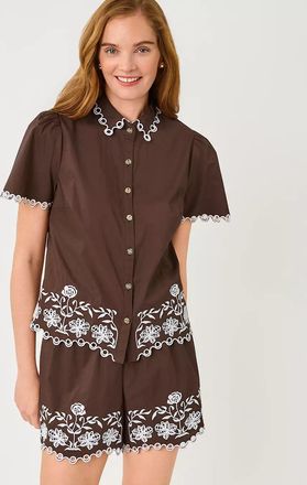 Lilly Pulitzer Rikki Short Sleeve Embroidered Top