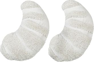 Beliani Beliani - Conjunto De 2 Cojines De Algod&oacute;n Infantiles Con Forma De Croissant Color Liso 40 X 25 Cm Blanco Snowdrop