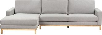 Beliani Beliani - Stylish Right Hand Corner Sofa Fabric Upholstery Wooden Legs Grey Siggard