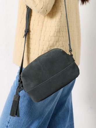 Fat Face FatFace Teal Blue Suede Camera Bag