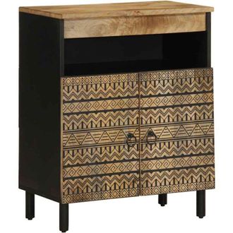 vidaXL vidaXL Credenza 60x33,5x75 cm in Legno Massello di Mango Grezzo