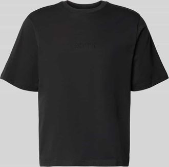 Review T-Shirt mit Rundhalsausschnitt und Logo-Stitching in Black, Gr&ouml;&szlig;e XXL