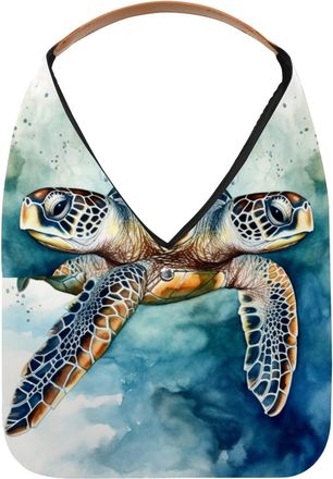 Generic Sea Turtle Reusable Lightweight Grocery Bags - Foldable Into Compact Pouch, Washable & Sturdy, Multipurpose for Shopping and Travel