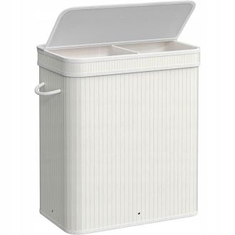 OEM Cesta De Bamb&uacute; Para La Ropa Interior Y Juguetes, Contenedor De Dos Compartimentos Con Tapa