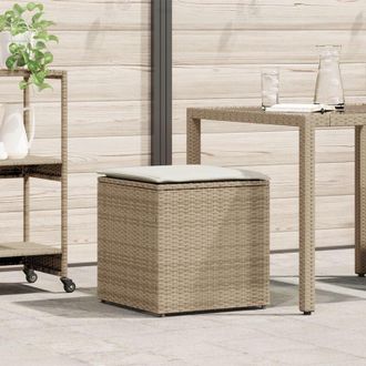 vidaXL Scatola per Cuscini Beige 50 x 50 x 50 cm polyrattan - Vidaxl