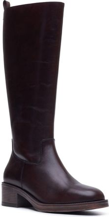 Hush Puppies Antonia Lange Leren Dames Chocolade Hakkniehoge Laarzen