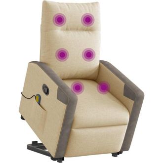 vidaXL Vidaxl - Silla De Masaje Reclinable De Pie De Tela Color Crema