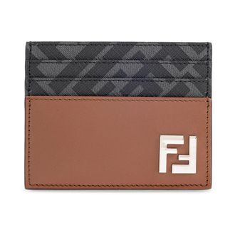 Fendi FF Squared Card Holder - male - Fendi - Wallets & Cardholders - Brown - ONE SIZE - Accessories