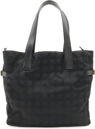 Chanel Black New Travel Line Shoulder Bag Tote Bag (Pre-Owned)
