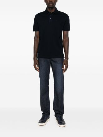 Emporio Armani Logo Cotton Polo - Black