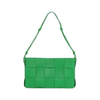 Bottega Veneta Pre-owned Cross Body Bags, female, Green, Size: ONE SIZE Pre-owned Lambskin Shoulder Bag