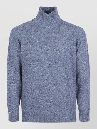 Drumohr long sleeve turtleneck speckled sweater