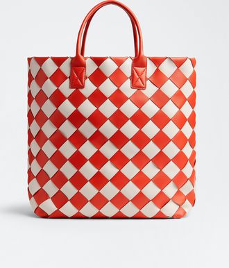 Bottega Veneta Maxi Intreccio Tote - Orange - Unisex - 100% Lambskin