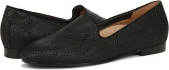 Vionic Willa II Flat Black Snake Leather Slip On Loafers Shoes HAWK607