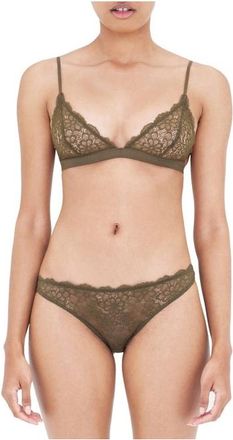 Les Girls, Les Boys Khaki Daisy Lingerie Set Size S