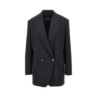 Emporio Armani Wool-blend oversized double-breasted jacket Woman 40