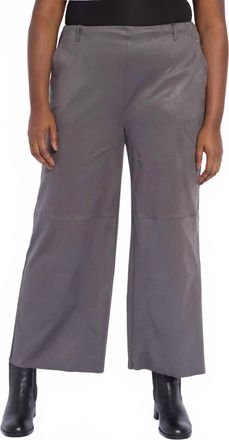 Lyss&eacute; Amina Foil Ankle Wide Leg Faux Suede Pants In Liquid Charcoal