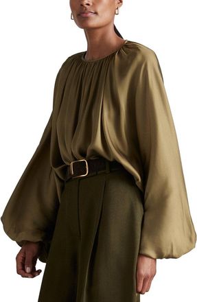 Reiss Finley Drape Long Sleeve Blouse