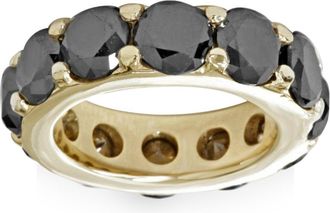 Pompeii3 12 1/2ct Black Diamond Eternity Ring 14K Yellow Gold Size Selectable