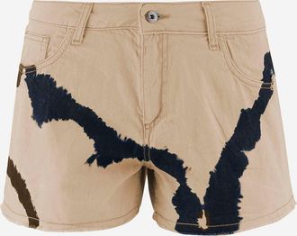 DON'T @ ME Baumwollshorts mit Batikdruck