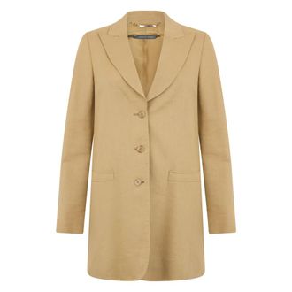 Alberta Ferretti Classic Long Jacket - female - Alberta Ferretti - Blazers - Beige - S - Jackets
