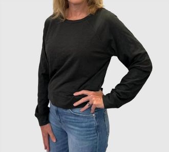 bobi Slouchy Raglan Top In Evergreen
