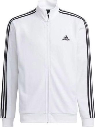 adidas Sportswear 3S Regular Fit Double Knit Track Top White Black IA9448
