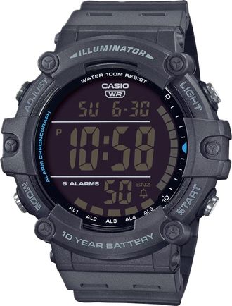 Casio Mens Dark Gray Digital Watch with Black Dial - AE-1500WH-8BV