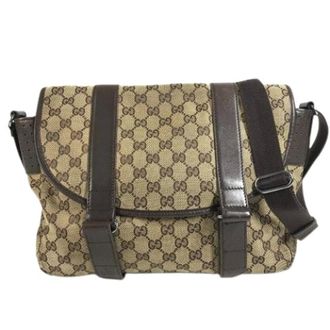 Gucci Pre-owned Cross Body Bags, unisex, Beige, Size: ONE SIZE Pre-owned GG Canvas Messenger Bag