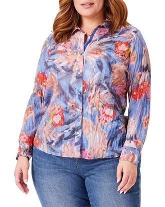 Nic+Zoe Nic+Zoe Plus Dreamscape Crinkle Shirt