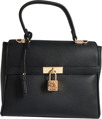 Fracomina Eco-leren Crossbody Tas met Metallic Details - Dames - Handtassen - Zwart - ONE Size - Leer - Tassen