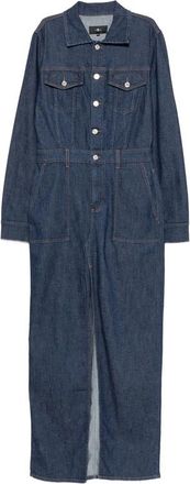 7 For All Mankind Utility Front-slit Maxi Denim Dress