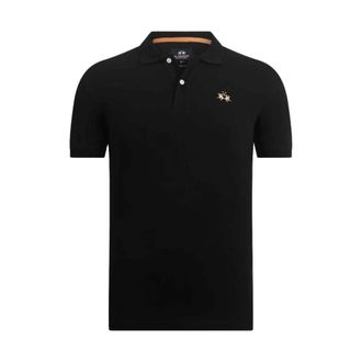 La Martina Heren, Tops, Zwart, Maat: M Katoen