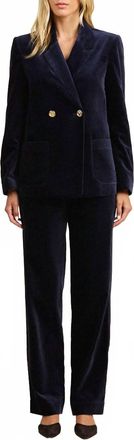 Trovata Finch Velvet Pants In Dark Sapphire